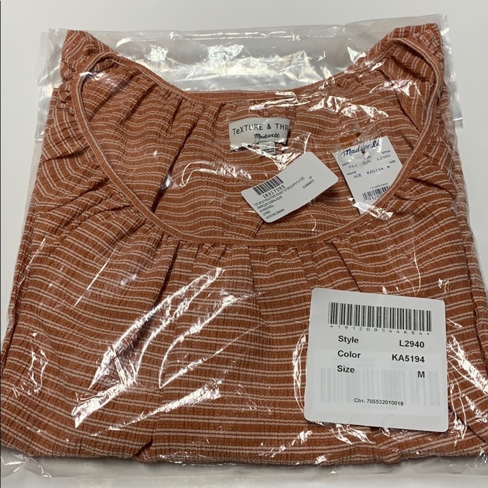 Madewell Peasant Top in Stripe M - Picture 2 of 8